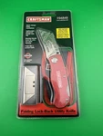 Sears Craftsman Red Folding Lock Back Utility Knife W/sheath 94848 Nos. Fixed Price $75.00.