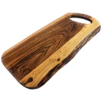 Acacia Charcuterie Board With Natural Live Edge & Round Handle - Wood Cheese .... Fixed Price $76.67.