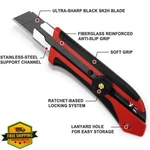 Hautmec 25MM Utility Knife Heavy Duty Box Cutter 10 Blades Ratchet Lock. Fixed Price $27.99.