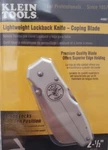 Klein 44007 Electrician's Knife Lightweight Lockback 1/2" Coping Blade. Fixed Price $45.00.