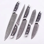 Usa Sword & Blade Armory 5PC Damascus Chef Knife Set Custom Wood F/tang W/sheath. Fixed Price $91.19.