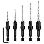 Workpro 5PC Hss Countersink Drill Bit M2 4FLUTE Woodworking Pilot Screw Hole Set. Fixed Price $15.99.