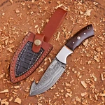 Outdoor Hunting & Skinning Knife Damascus Steel Blade Gut Hook. Fixed Price $28.79.