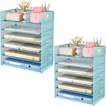 6-TIER Paper Organizer, Desktop File Letter Tray With Handle, Document S.... Fixed Price $59.03.
