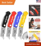 4 Pack Folding Utility Knife With Extra 10PCS Blades, Box Cutters For Home, O.... Fixed Price $22.31.
