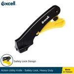 Excell Action Utility Knife Safety Lock Heavy Duty Retractable W/ 3 Blades. Fixed Price $9.90.