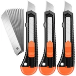 Joyumy 3 Pack Utility Knif Box Cutter Retractable, Orange,. Fixed Price $9.11.