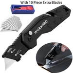 Workpro Folding Utility Knife Quick Change Cutter W/10PCS Blades. Fixed Price $14.99.