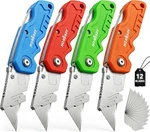 4-PACK Folding Utility Knife Set, Heavy-duty Box Cutters With 12 Extra Blades, Q. Fixed Price $23.99.