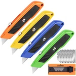 4-PACK Retractable Box Cutters Heavy Duty Aluminum With 10 Extra Blades. Fixed Price $17.48.