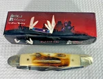 Steel Warrior SW-117CBJ Pocket Knife Frost Cutlery Jigged Bone Handles. Fixed Price $11.99.