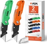 Folding Box Knives - Heavy Duty Utility Knife Cutters With Extra 10PC. Fixed Price $14.63.
