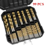 99PACK Drill Set 1/16"-3/8" Hss Titanium Multi Twist Metal Tools. Fixed Price $15.99.
