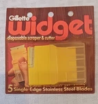 Vintage 1980S Gillette Widget Brandnew Nos Disposable Scraper Cutter Razor Blade. Fixed Price $29.99.