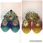 Toddler Disney Princess Dress Up Shoes Tiaras Crown Belle And Ariel Ages 3+. Fixed Price $18.99.