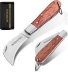 Workpro Electrician Folding Pocket Utility Knife 3" Hawk Bill Blades Wood Handle. Fixed Price $14.99.