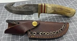 Tallen Stag Hook Fixed Blade Knife W/ Handle - Damascus. Fixed Price $49.99.