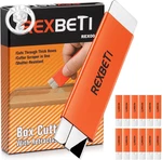 Rexbeti 12 Pack Box Cutter, Retractable Cardboard Razor Blade Scraper, H. Fixed Price $12.15.