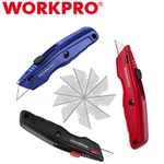 Workpro Premium Utility Knife Quick Change 10 Blades Cutter Black/blue/red. Fixed Price $16.99.