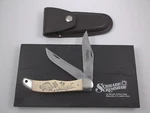 Schrade Scrimshaw SC-508 Bear Attacking Man Folding Hunter Knife. Fixed Price $134.96.