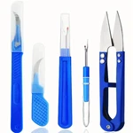 5PCS Blue Sewing Seam Ripper Kit With Stitch Removers And Scissors - New. Fixed Price $10.26.