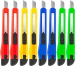 8 Pack Utility Knife Box Cutters (9MM Wide Blade 4 Colors) Ret. Fixed Price $13.49.