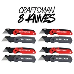 8 Pack- Craftsman 3/4-IN 2 Blade Folding Utility Knife W/ On Tool Storage. Fixed Price $80.00.
