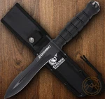 Usmc Fixed Knife 6 " Black Coated Sawback 3CR13 Steel Blade Sculpted Frn Handle. Fixed Price $27.69.