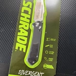 New Schrade Divergent Folding Knife 3.06" AUS-8 Steel Blade G10 Handle 1182620. Fixed Price $26.94.