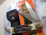 Marbles 2 Blade Folding Hunter Pocket Knife W Sheath Delrin Stag Folder MR417. Fixed Price $26.99.