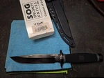 Brand New Rare Sog Knife S21T Gov Tactical Fixed Black Tini Blade. Fixed Price $450.00.