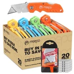 Meepo Box Cutter, 20-PACK Tough Folding Bulk For Heavy. Fixed Price $73.95.