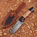 Custom Handmade Damascus Steel Gut Hook Blade Skinner Knife Full Tang W/sheath. Fixed Price $33.99.